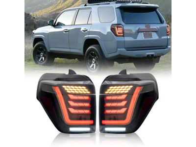 LED Tail Lights; Black Housing; Smoked Lens (14-24 4Runner)