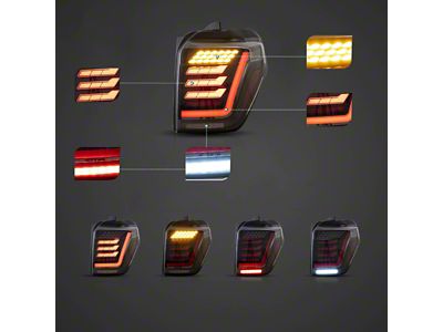 LED Tail Lights; Black Housing; Smoked Lens (14-24 4Runner)