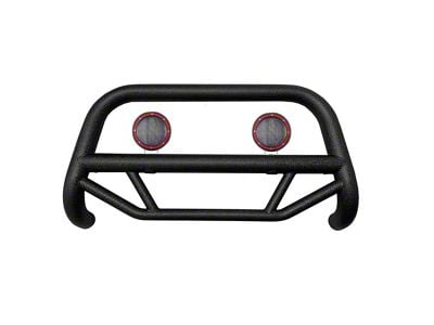 Max T Bull Bar with 5.30-Inch Red Round Flood LED Lights; Textured Black (10-24 4Runner, Excluding Nightshade & 14-24 Limited)