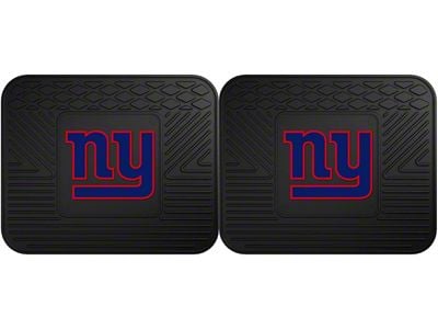 Molded Rear Floor Mats with New York Giants Logo (Universal; Some Adaptation May Be Required)
