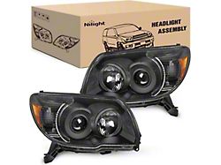 OE Style Headlights with Amber Reflectors; Black Housing; Clear Lens (06-09 4Runner)