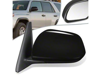 OE Style Heated Mirror; Driver Side; Textured Black and Unpainted Cap (10-13 4Runner)