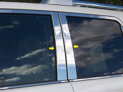 Pillar Post Trim; Stainless Steel; 4-Piece (10-24 4Runner)