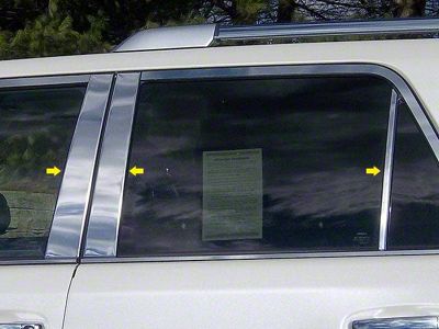 Pillar Post Trim; Stainless Steel; 6-Piece (10-24 4Runner)
