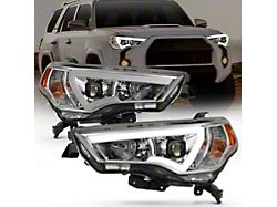 Plank Style Projector Headlights; Chrome Housing; Clear Lens (14-20 4Runner)