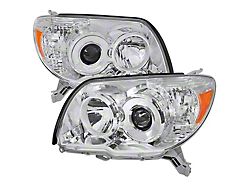 Projector Headlights with Amber Reflectors; Chrome Housing; Clear Lens (06-09 4Runner)