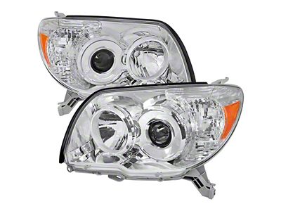 Projector Headlights with Amber Reflectors; Chrome Housing; Clear Lens (06-09 4Runner)