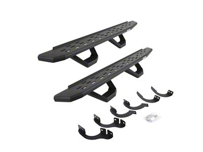 Go Rhino RB30 Running Boards with Drop Steps; Textured Black (14-24 4Runner, Excluding Limited, Nightshade & TRD Sport)