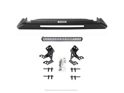 Go Rhino RC3 LR Skid Plate Bull Bar with 20-Inch LED Light Bar; Textured Black (16-24 4Runner)