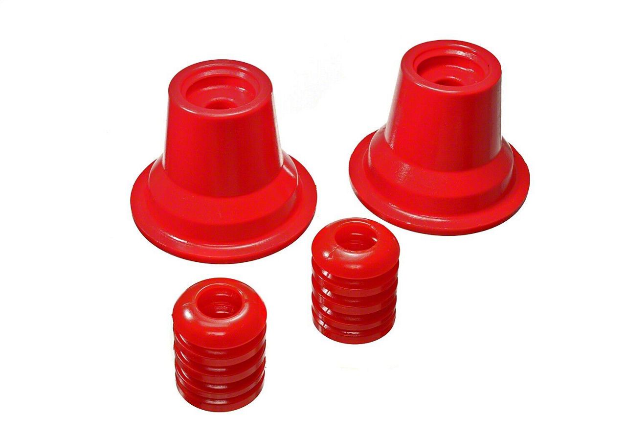 Toyota 4Runner Rear Coil Spring Bump Stop Isolator Set; Red (0319