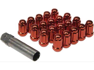 Red 6-Spline Drive Wheel Lug Nuts; M12x1.50; Set of 20 (03-24 4Runner)