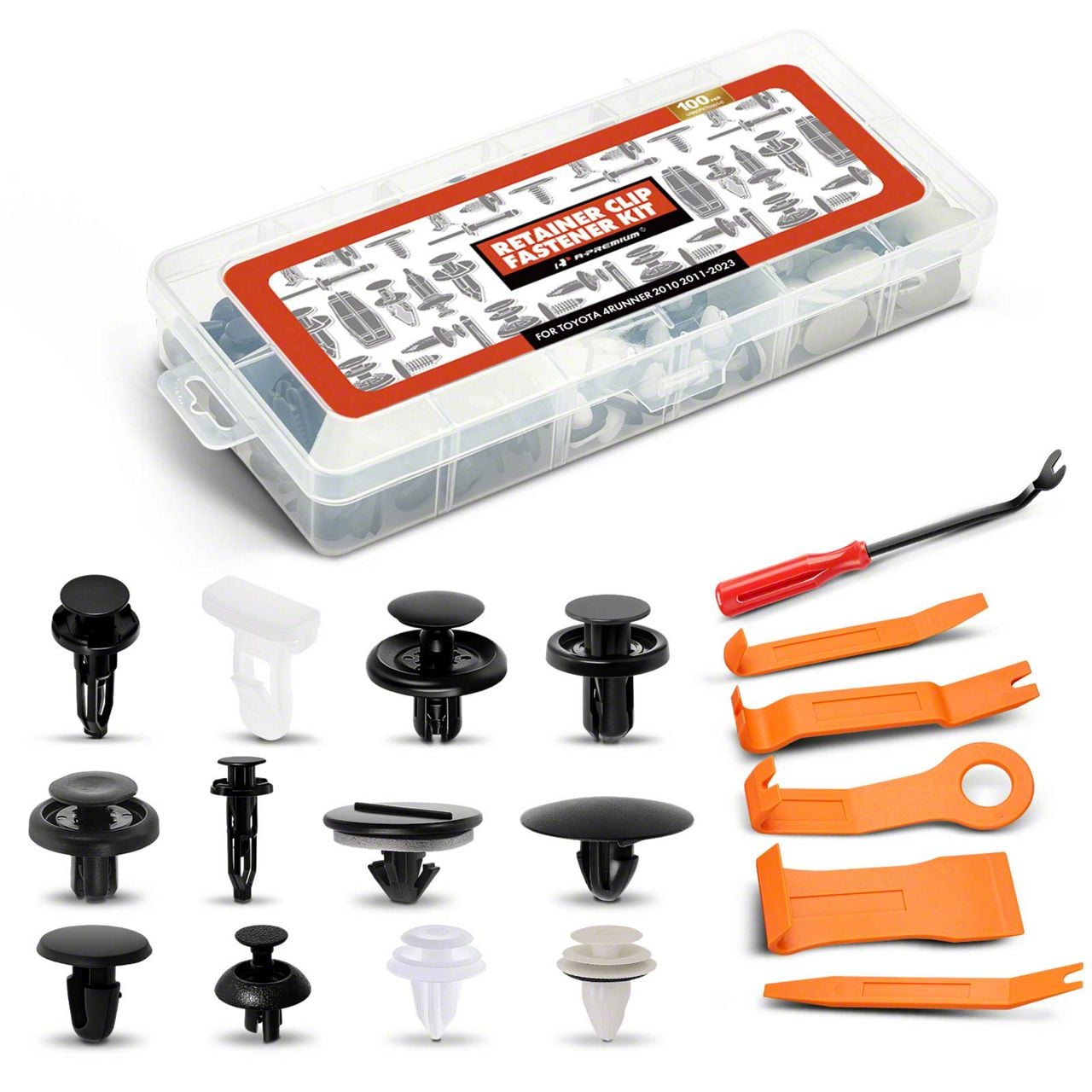 Toyota 4-Runner Retainer and Fastener Kit with Removal Tool; 100-Piece ...