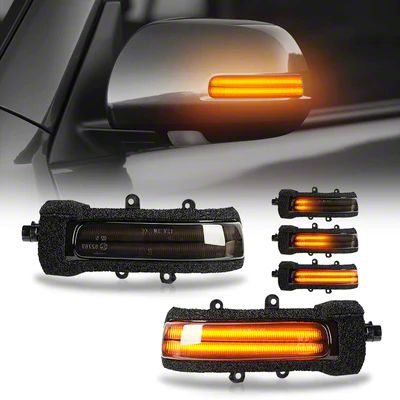Epartsgogo Sequential LED Side Mirror Turn Signal Lights – Smoke/Tinted Lens, Chrome Housing, For Toyota 4Runner 2010-2013 & RAV4 2009-2012