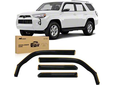 Side Window Deflectors; Front and Rear; Smoked (10-24 4Runner)
