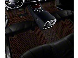 Single Layer Diamond Trunk Mat; Black and Orange Stitching (10-24 4Runner w/ Full Middle Seat)
