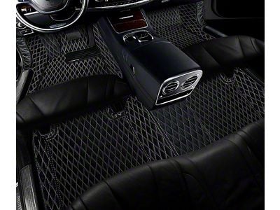 Single Layer Diamond Trunk Mat; Black and White Stitching (10-24 4Runner w/o Third Row Seats)
