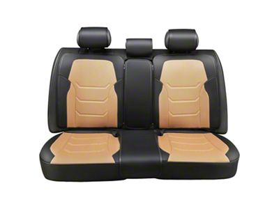 Sport Series Front and Rear Seat Covers; Beige/Black (Universal; Some Adaptation May Be Required)