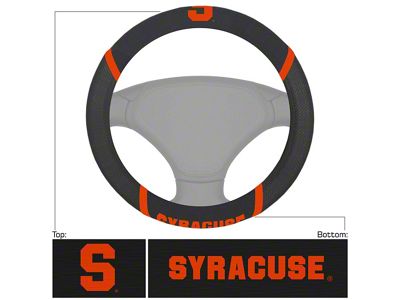 Steering Wheel Cover with Syracuse University Logo; Black (Universal; Some Adaptation May Be Required)