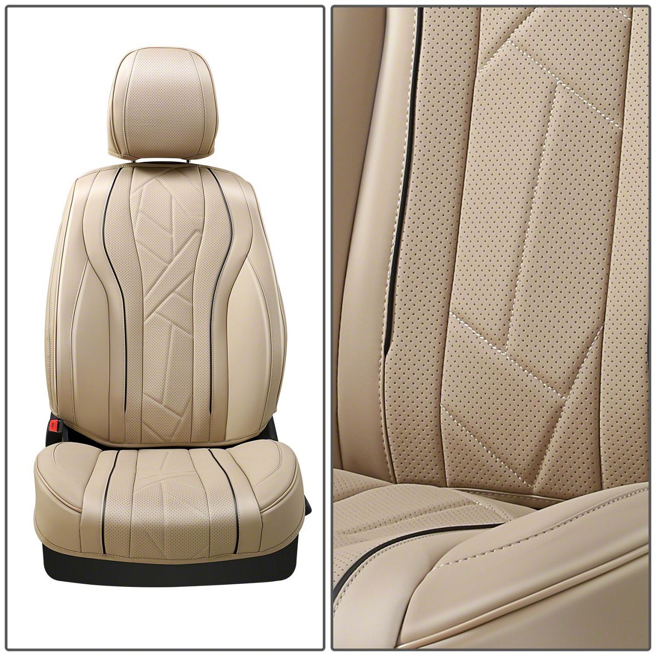 OEM Replacement Leather Seat Covers For Toyota 4Runner 2003-2009 – Taupe, Front Pair