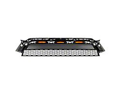TRD Pro Style Upper Replacement Grille with Amber Grille Lights; Black (10-13 4Runner)