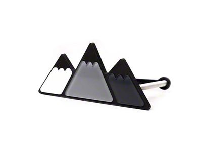Tri-Color Mountain Design Grille Badge; White/Gray/Black (14-25 4Runner)