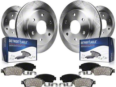 Vented 6-Lug Brake Rotor and Pad Kit; Front and Rear (10-24 4Runner)