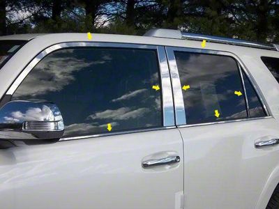 Window Trim Package; Stainless Steel; 14-Piece (10-24 4Runner)