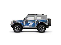 4x4 Attitude Action Shield Body Armor; Blue Splinter Camo (21-25 Bronco 2-Door)
