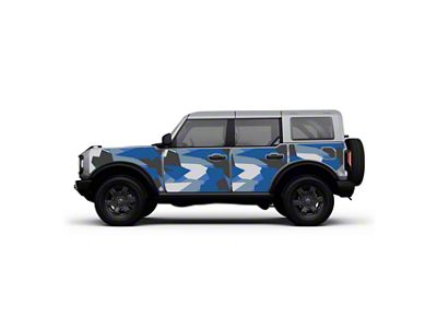 4x4 Attitude Action Shield Body Armor; Blue Splinter Camo (21-25 Bronco 4-Door)