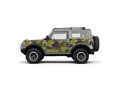 4x4 Attitude Action Shield Body Armor; Green Splinter Camo (21-25 Bronco 2-Door)
