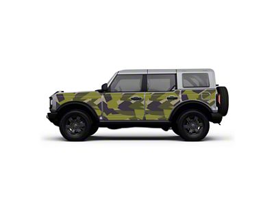 4x4 Attitude Action Shield Body Armor; Green Splinter Camo (21-25 Bronco 4-Door)
