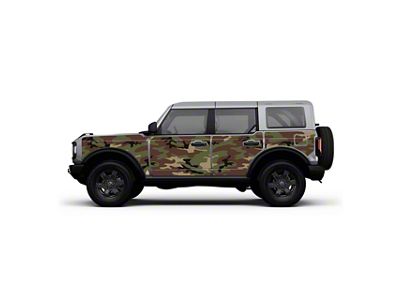 4x4 Attitude Action Shield Body Armor; Woodland Camo (21-25 Bronco 4-Door)