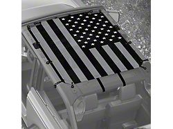 4x4 Attitude Sunshade; Black and White USA Flag (21-25 Bronco 2-Door)