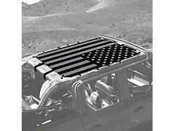4x4 Attitude Sunshade; Black and White USA Flag (21-25 Bronco 4-Door)