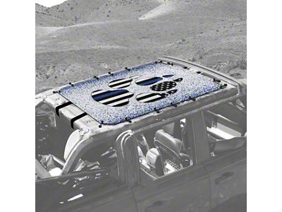 4x4 Attitude Sunshade; Blue Line Paw (21-25 Bronco 4-Door)