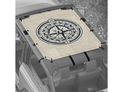 4x4 Attitude Sunshade; Compass Nautical (21-25 Bronco 2-Door)
