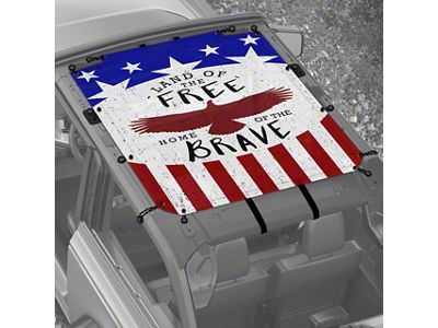 4x4 Attitude Sunshade; Land of the Free (21-25 Bronco 2-Door)