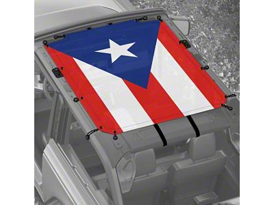 4x4 Attitude Sunshade; Puerto Rican Flag (21-25 Bronco 2-Door)