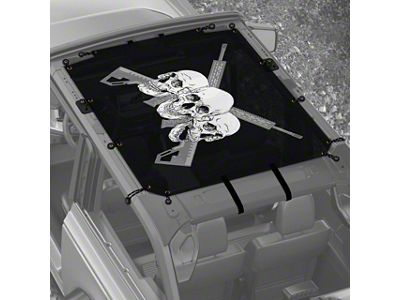 4x4 Attitude Sunshade; Skull and Guns (21-25 Bronco 2-Door)