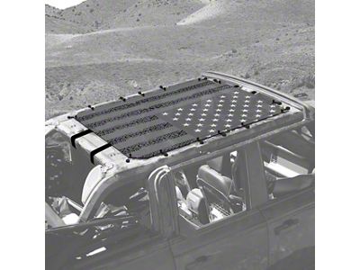 4x4 Attitude Sunshade; US Flag Gray Tire Treads (21-25 Bronco 4-Door)