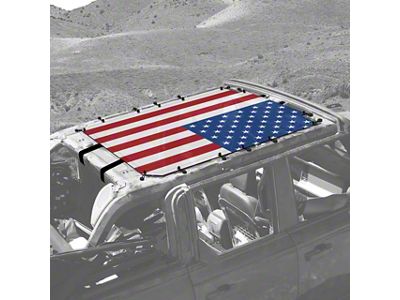 4x4 Attitude Sunshade; USA Red White Blue (21-25 Bronco 4-Door)