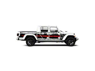 4x4 Attitude Action Shield Body Armor; Patriot USA Distressed Red Line (20-25 Jeep Gladiator JT)