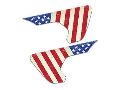 4x4 Attitude Fender Vent Decals; Distressed Gray American Flag (20-25 Jeep Gladiator JT)