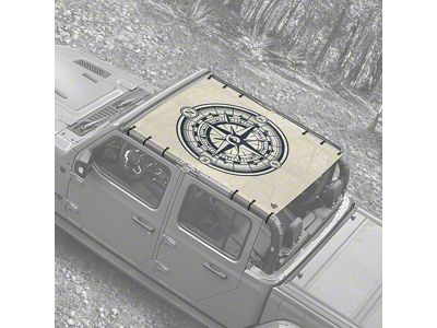 4x4 Attitude Sunshade; Compass Nautical (20-23 Jeep Gladiator JT)