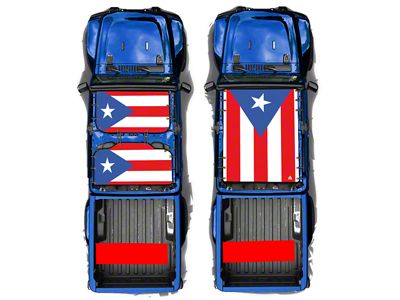 4x4 Attitude Sunshade; Puerto Rican Flag (20-25 Jeep Gladiator JT)