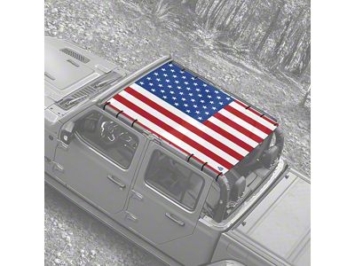 4x4 Attitude Sunshade; USA Flag (20-25 Jeep Gladiator JT)