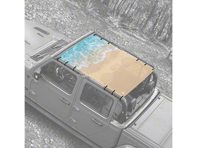 4x4 Attitude Sunshade; Wavy Beach (20-25 Jeep Gladiator JT)
