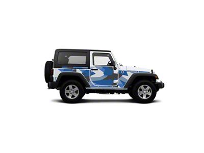 4x4 Attitude Action Shield Body Armor; Blue Splinter Camo (07-18 Jeep Wrangler JK 2-Door)