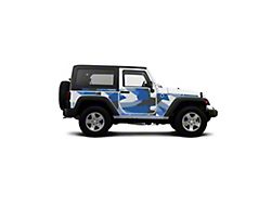 4x4 Attitude Action Shield Body Armor; Blue Splinter Camo (07-18 Jeep Wrangler JK 2-Door)