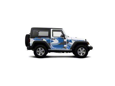 4x4 Attitude Action Shield Body Armor; Blue Splinter Camo (07-18 Jeep Wrangler JK 2-Door)